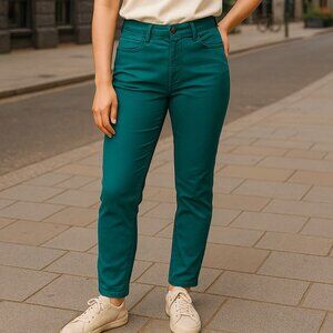LIFE IN PROGRESS | Hunter Green Ankle Zipper Jeans